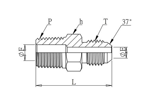 Connecteur mâle pour raccords hydrauliques à 37° JIC - Adaptateur